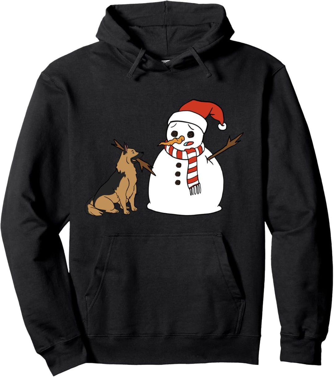Deutscher Schäferhund Schneemann Weihnachten Geschenk Pullover Hoodie