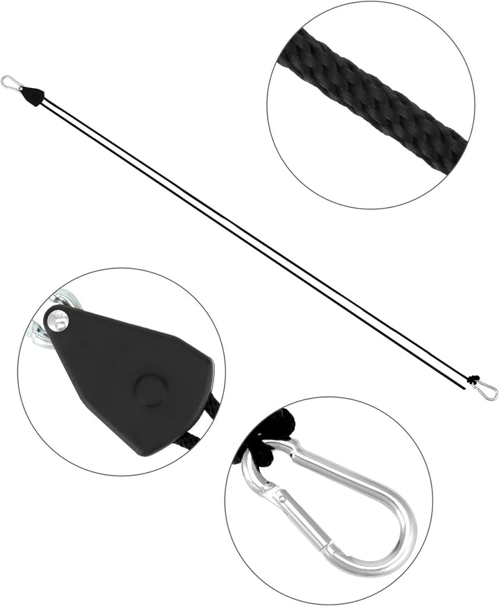 QWORK® 8 STK. Verstellbare Seilratschen mit Haken - 30kg - 1,8 m - Seilspanner zum Aufhängen von Pfl