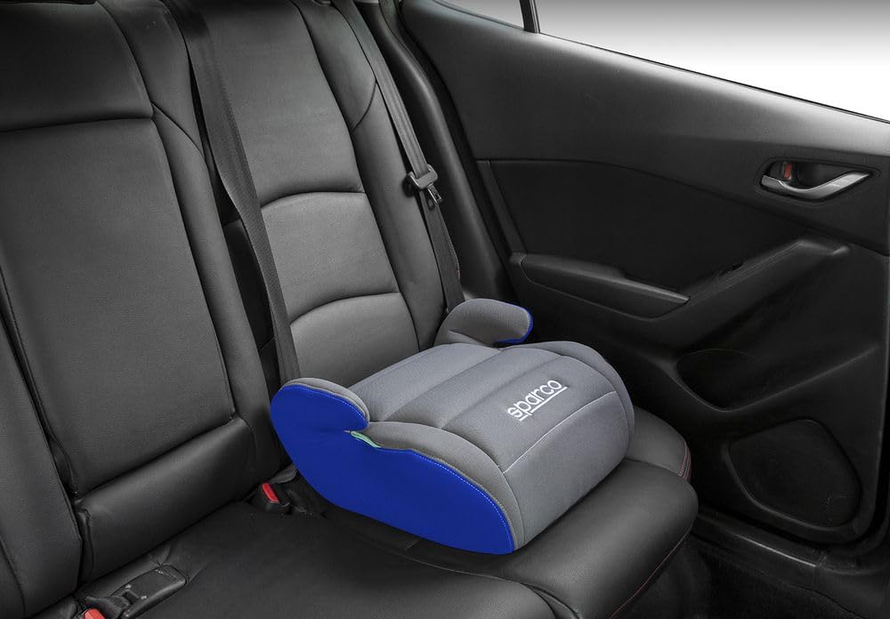 Sparco Booster Seat 125-150 I-SIZE R129 Autositzerhöhung für Kinder Grau und Blau, Grau und Blau