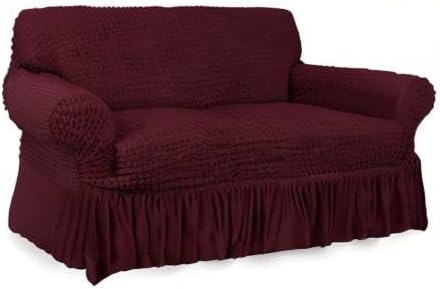 BIANCHERIAWEB Voila Sofaüberwurf aus Canvas, 2-Sitzer Bordeaux, Bordeaux