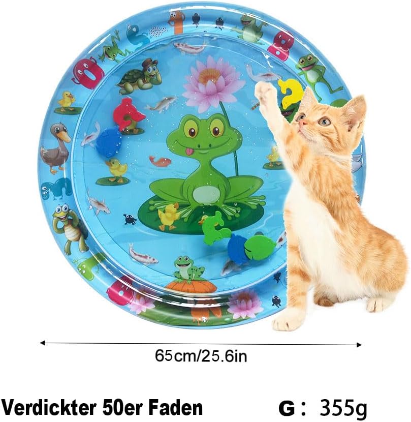 ∅65 Wasserspielmatte Katze, Sensorische Wasser Spielmatte für Katzen, Verdickte 50 Seide rutschfeste