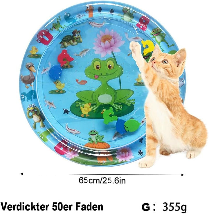 ∅65 Wasserspielmatte Katze, Sensorische Wasser Spielmatte für Katzen, Verdickte 50 Seide rutschfeste