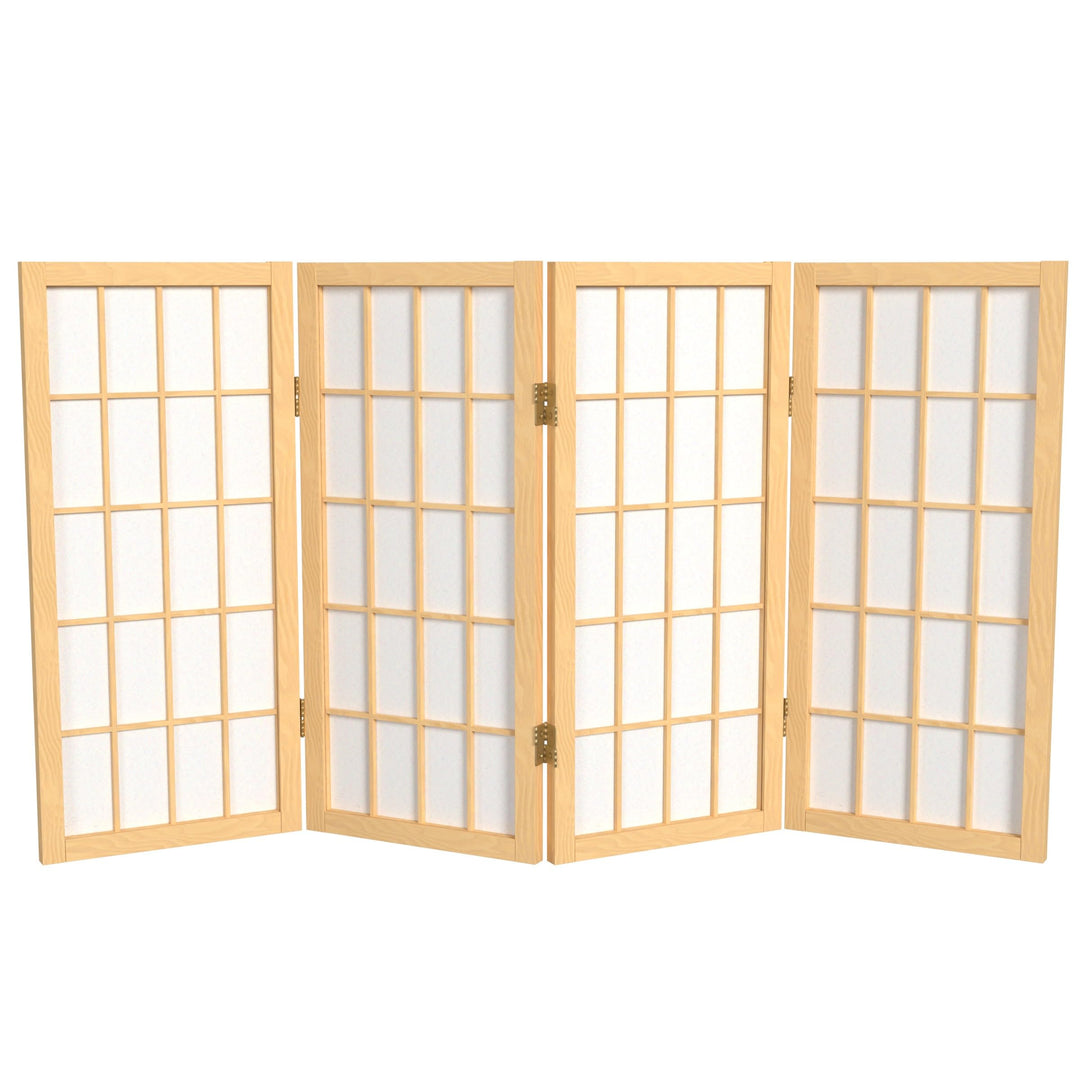 ORIENTAL Furniture Orientalisches Möbel, 60 cm Hoher Fensterschirm Shoji, 4 Paneele, 4 Panel Natur