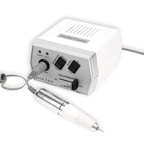 Emmi Nail Fräser Quick 2 Pro – Elektrischer Nagelfräser für Gelnägel &amp; Lack – Nagelfeile mit 4 Bits,