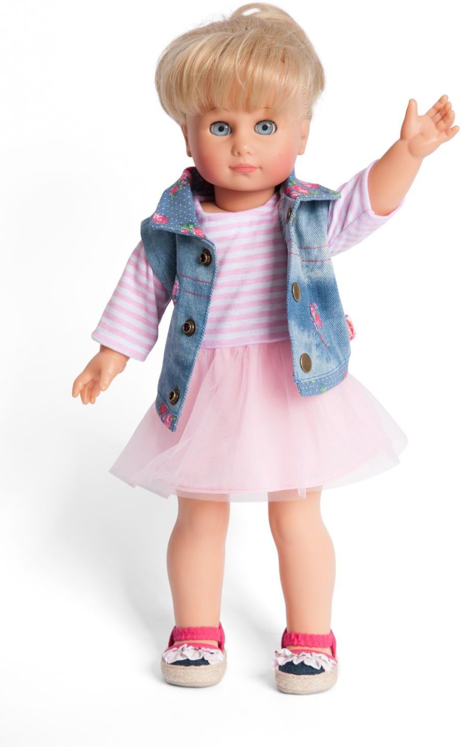 Heless 2550 - Bekleidungs-Set für Puppen, 2 teilig mit Tüllkleid und Jeansweste, Grösse 35 - 45 cm T