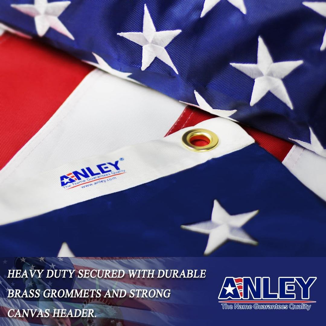 Anley EverStrong Series Amerikanische US-Flagge 6x10 Fuss, strapazierfähiges Nylon – bestickte Stern