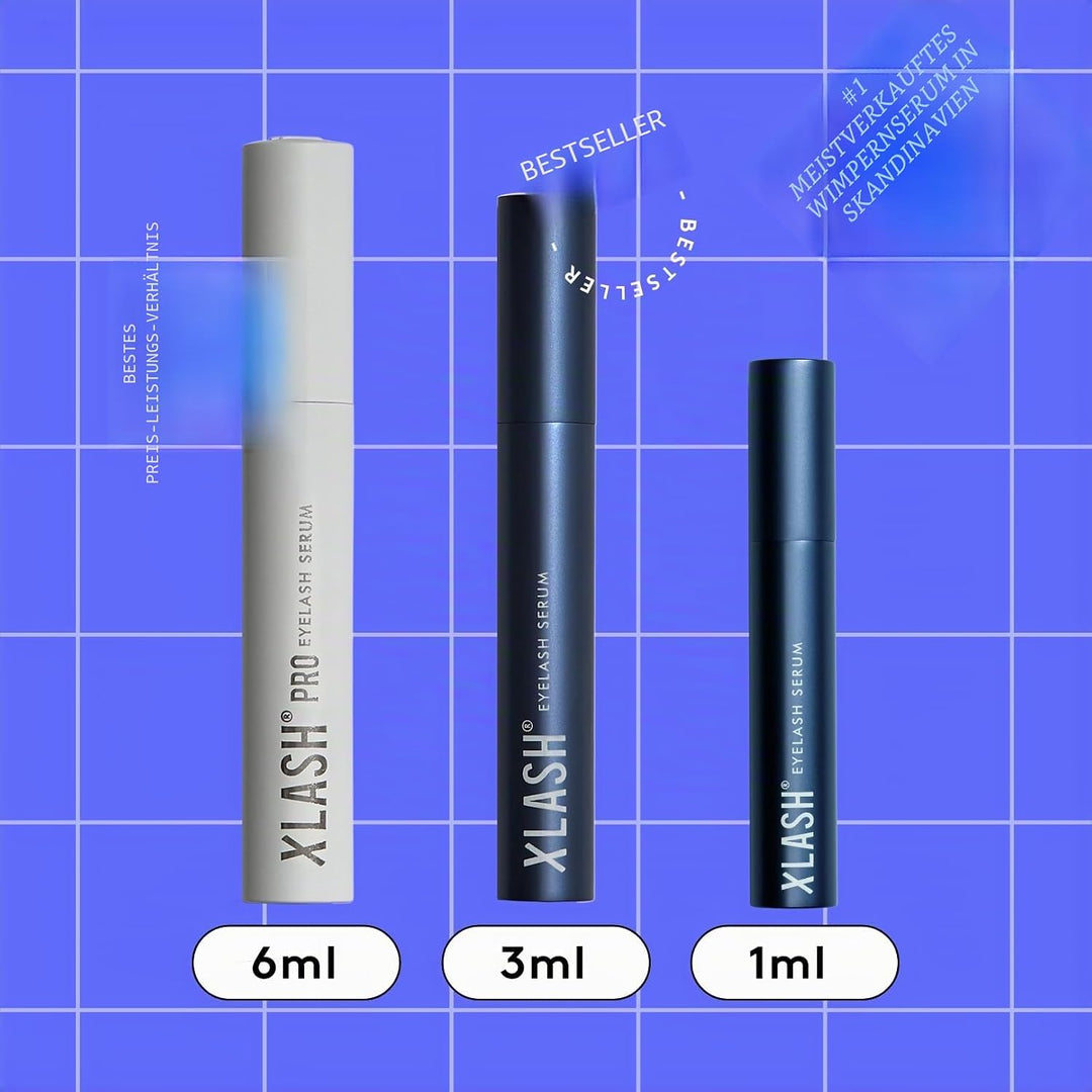 Xlash Wimpernserum Ohne Hormone 3 ml - Längere Wimpern in 30 Tagen - Skandinaviens Meistverkauftes L