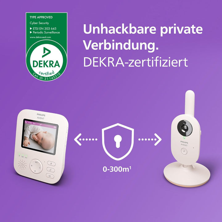 Philips Avent Babyphone mit Kamera Advanced, 1080p – sicheres Video Babyphone, 2,8 Zoll Bildschirm,