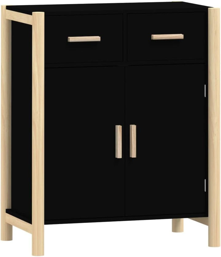 FIRBNUS Komodenschrank 62x38x75 cm mit Holzbeine und 2 Schubladen TV Schrank Highboard Aufbewahrungs