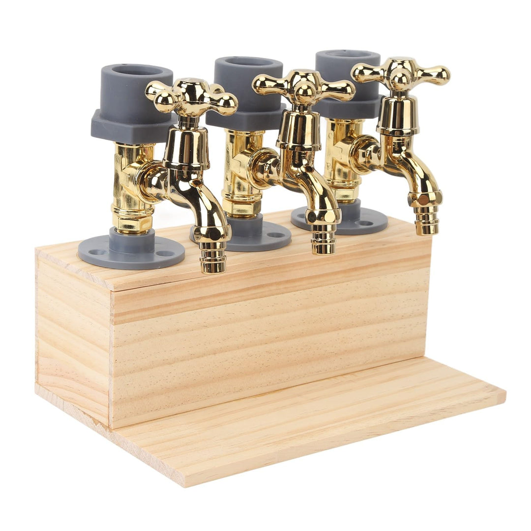 Holzspeicherspender, 3 Plätze Flaschen Whisky -Spender Wasserhahn Formlegierbar Zubehör Getränke -Se