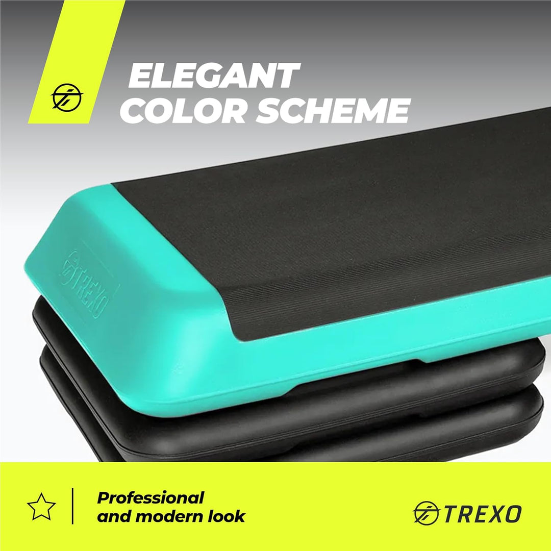 TREXO Stepper Für Zuhause - Aerobic Step mit 3-Stufiger Höhenverstellung, Fitness & Sport - Training