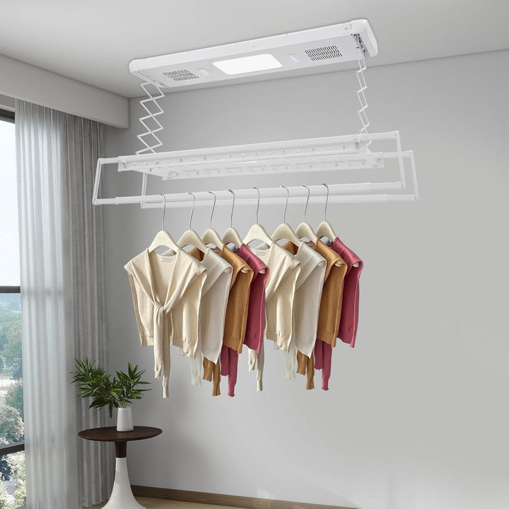 Elektrisch Decken Wäschetrockner, Ausziehbar Deckenmontage Elektrisch Wäscheständer, mit Fernbedienu