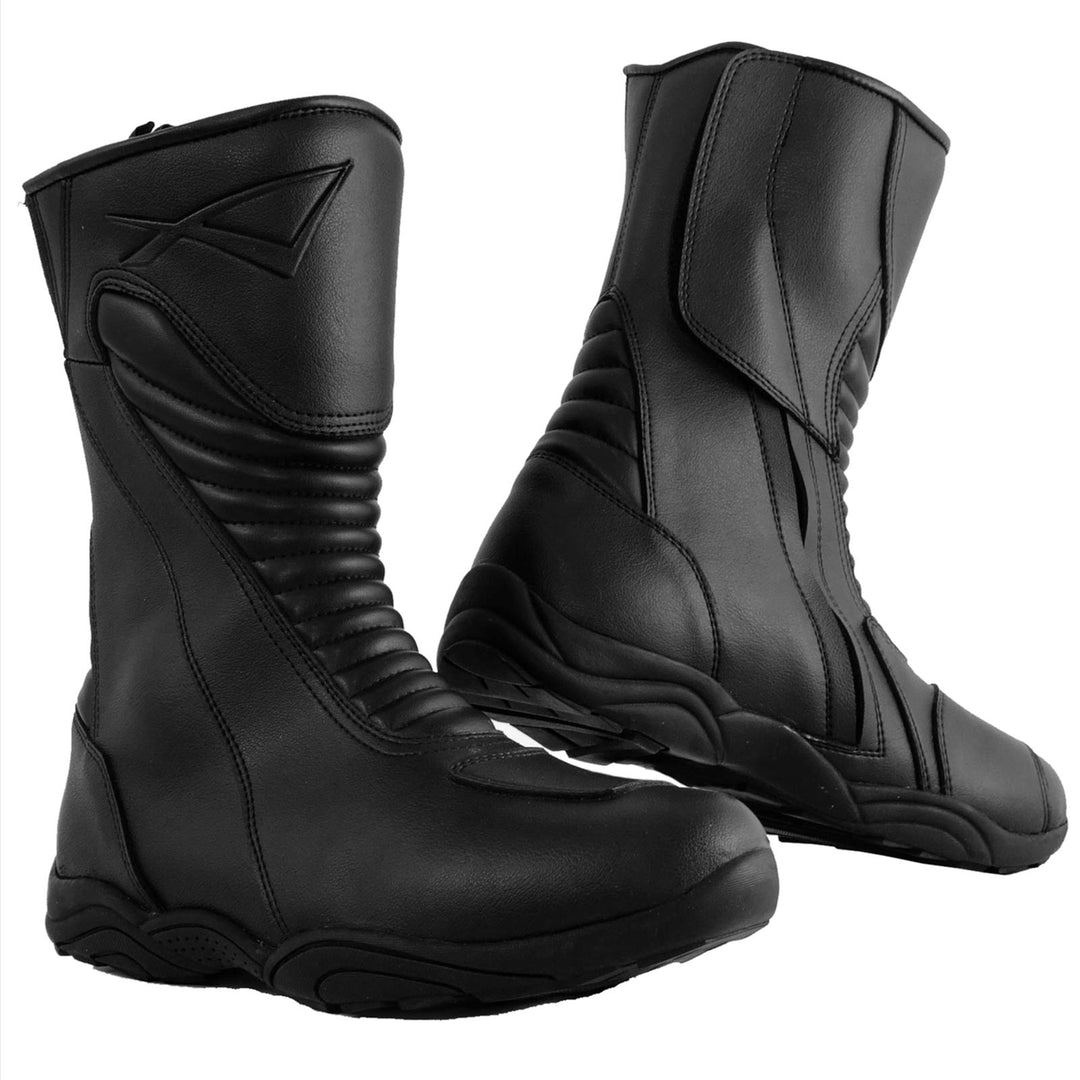 A-Pro Motorradstiefel Wasserdicht Sport Touring Racing Herrenstiefel Schwarz 39 39 EU Schwarz, 39 EU