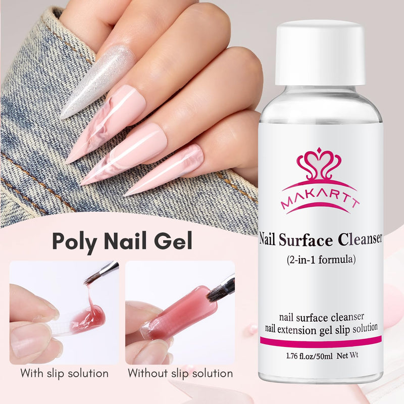 Makartt Poly Nagel Gel Nude Set 15ml, 6 Farben Nagelverlängerung Gel Set mit Slip Lösung Base Gel To