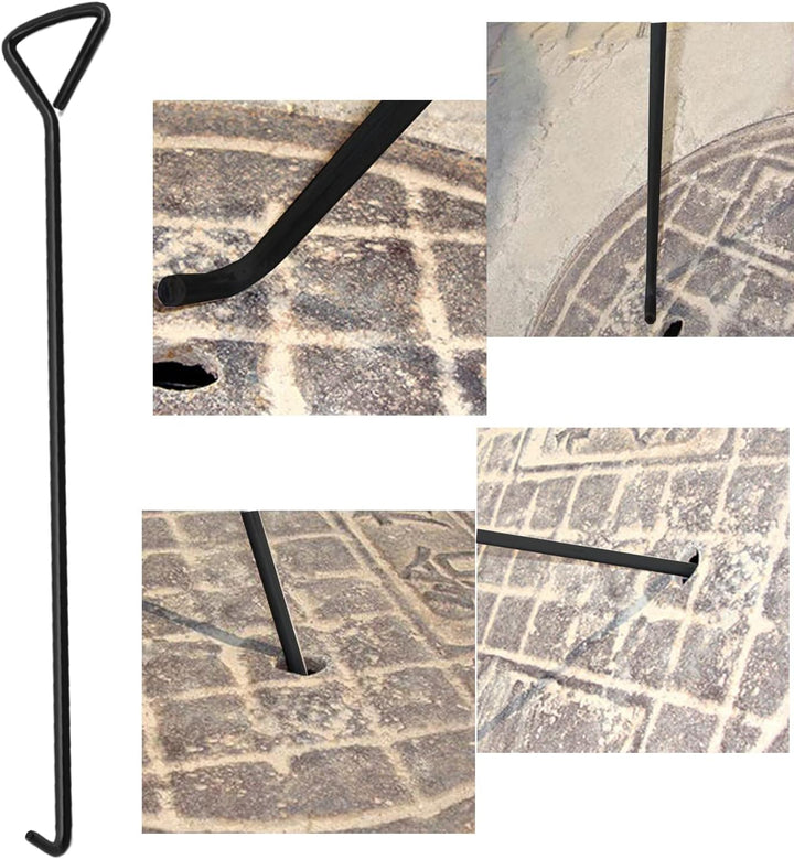 MaxAwe 2 Stk 60cm kanaldeckelheber, Kanalhaken Schachthaken Schachtdeckelhaken Für Kanaldeckel Kohle