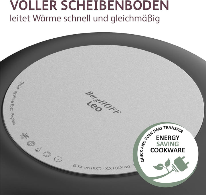 BergHOFF Leo Graphite Kochtopf + Deckel (20cm) - Topf induktion - Suppentopf für alle Herdarten geei