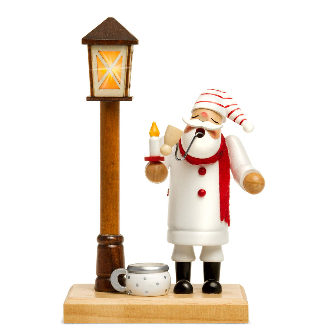 Sikora RM-A-LED Holz Räuchermännchen mit batteriebetriebener beleuchteter LED Laterne, Farbe/Modell: