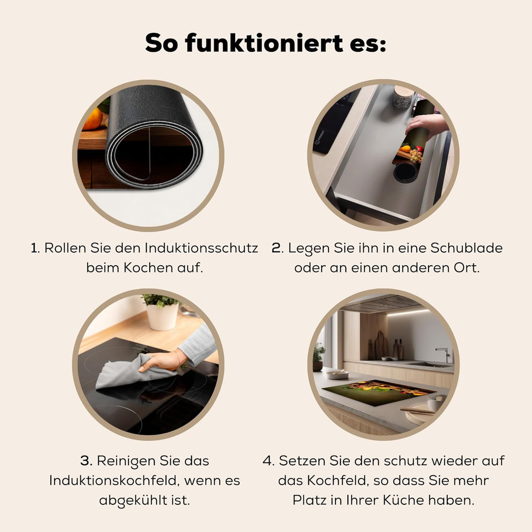 Herdabdeckplatte Einteilig Herdabdeckung Abdeckplatte für Ceranfeld Abdeckung Induktionskochfeld Auf