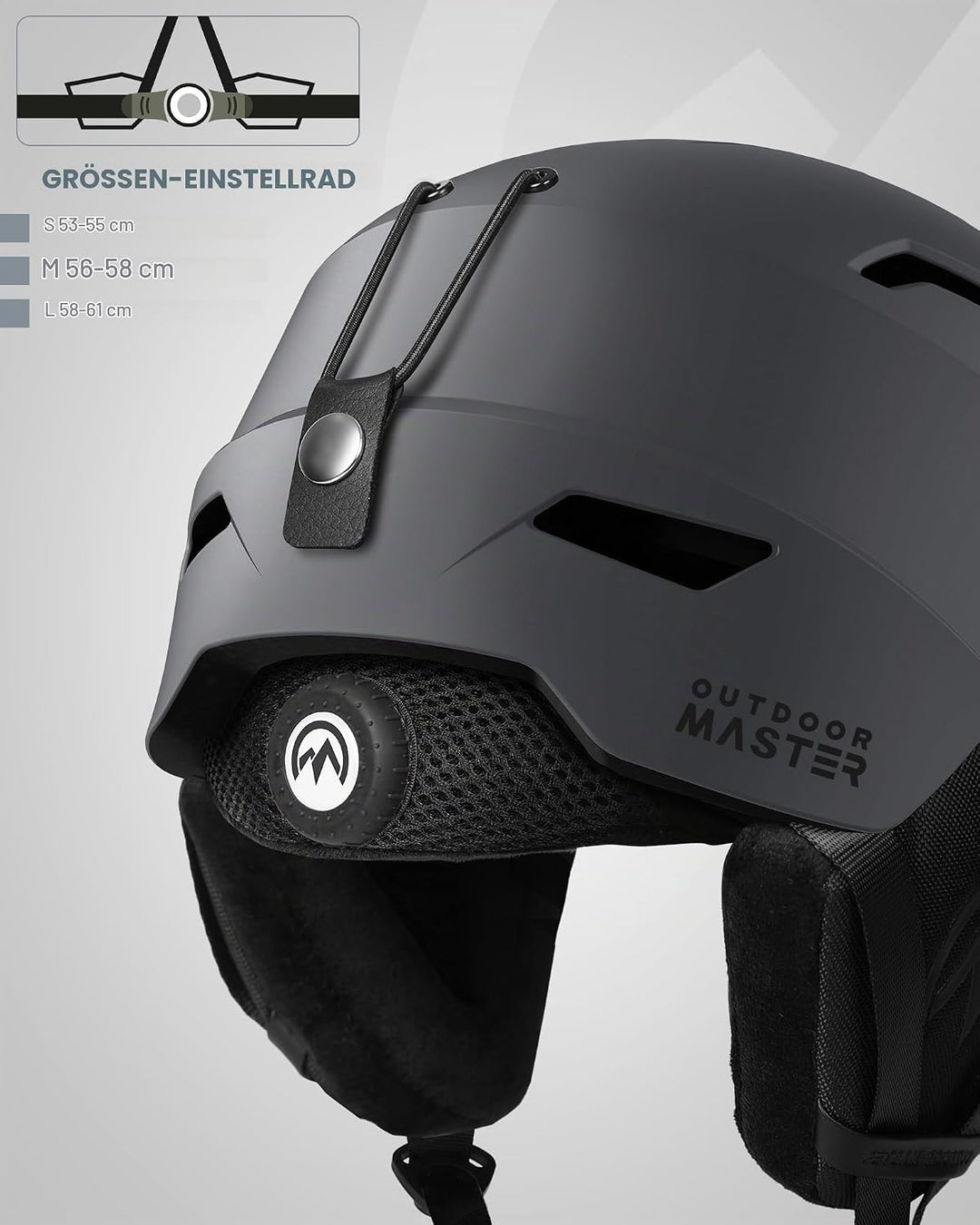 OutdoorMaster Skihelm-Set, Snowboard-Helm mit Brille für Erwachsene - 12 Belüftungsöffnungen - Skihe