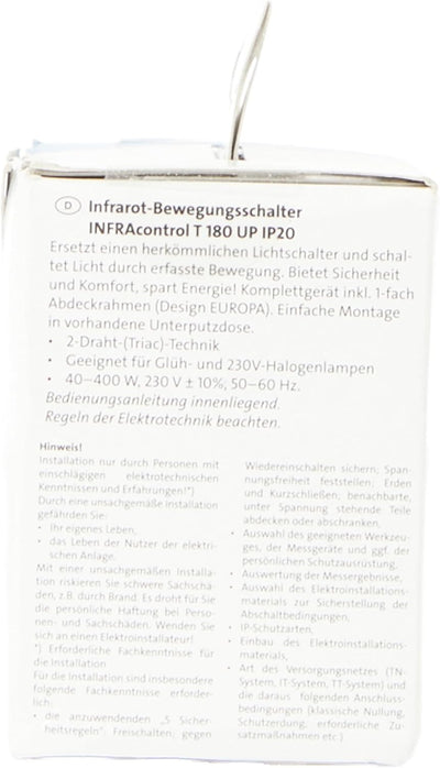 Kopp 805813010 Bewegungsschalter INFRAcontrol 2D 180º Unterputz IP20
