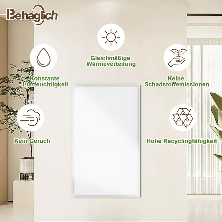 Infrarotheizung 600 Watt, Infrarotheizung Wandmontage bis 120 Grad Celsius für 10-15㎡ - Elektroheizu