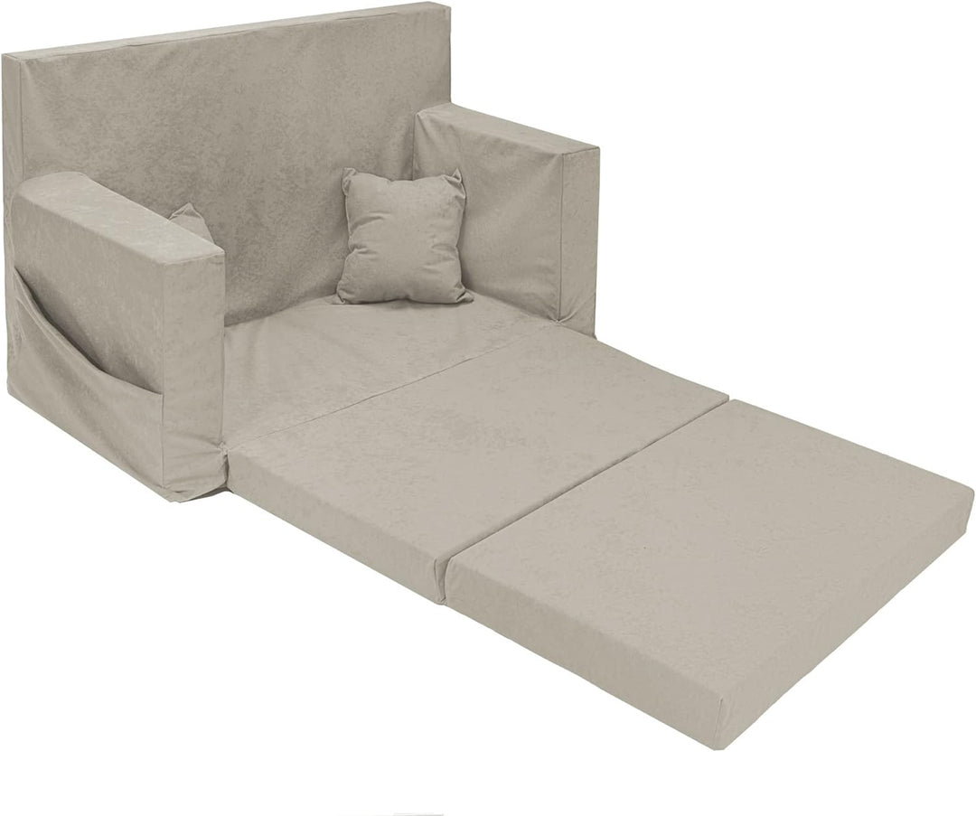 Flumi Personalisierte Kindercouch Kindersofa mit Schlaffunktion 3in1 Gravur Kindername - Kinder Sofa