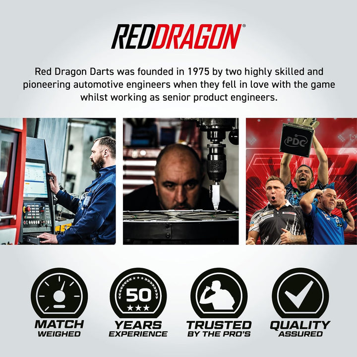 RED DRAGON Peter Wright Snakebite Melbourne Masters Edition 22g Tungsten Darts mit Flights und Schäf