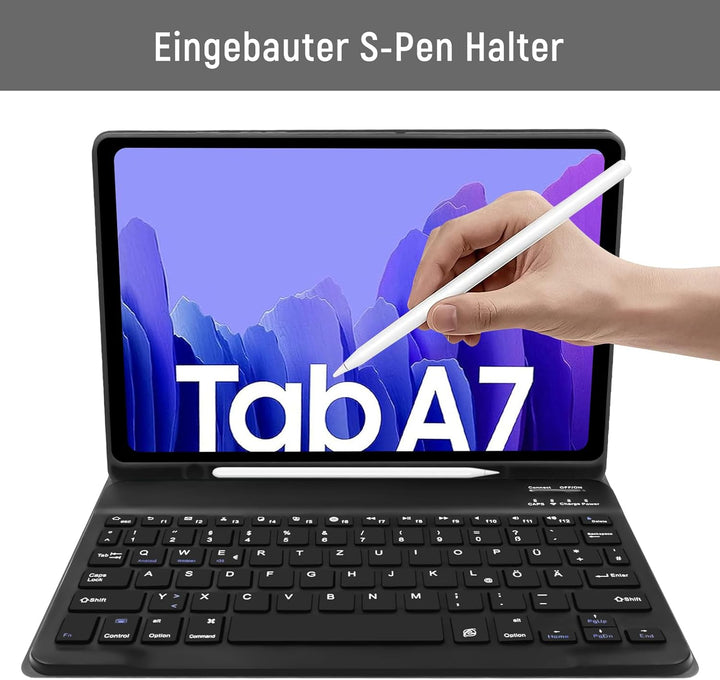 Lielax Tastatur Hülle für Samsung Galaxy Tab A7 10.4 Zoll 2022/2020(QWERTZ Layout), Magnetisch Abneh