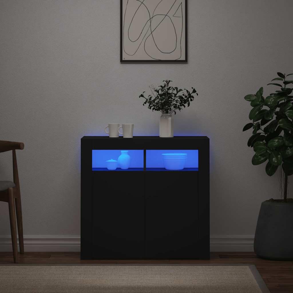 vidaXL Sideboard mit LED-Leuchten Kommode Anrichte Schrank Beistellschrank Mehrzweckschrank Standsch