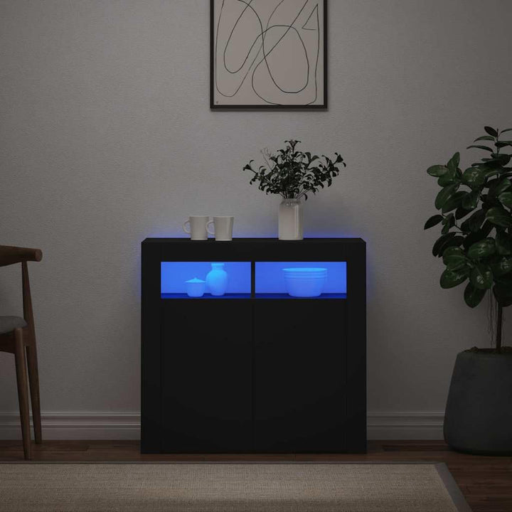vidaXL Sideboard mit LED-Leuchten Kommode Anrichte Schrank Beistellschrank Mehrzweckschrank Standsch
