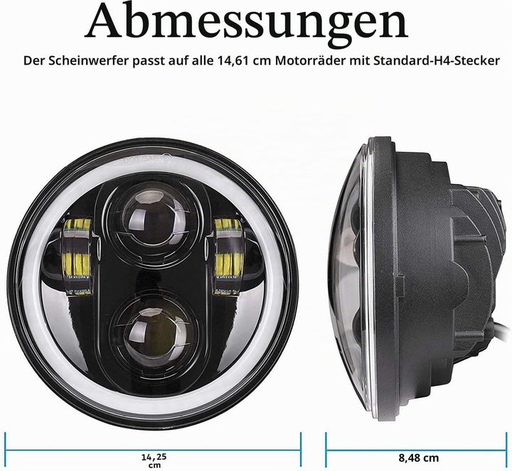 'Neue Typ 5.75 5 3/4 Zoll LED Scheinwerfer Engel Augen für Halo Motorrad (EIN Jahr Garantie) Version