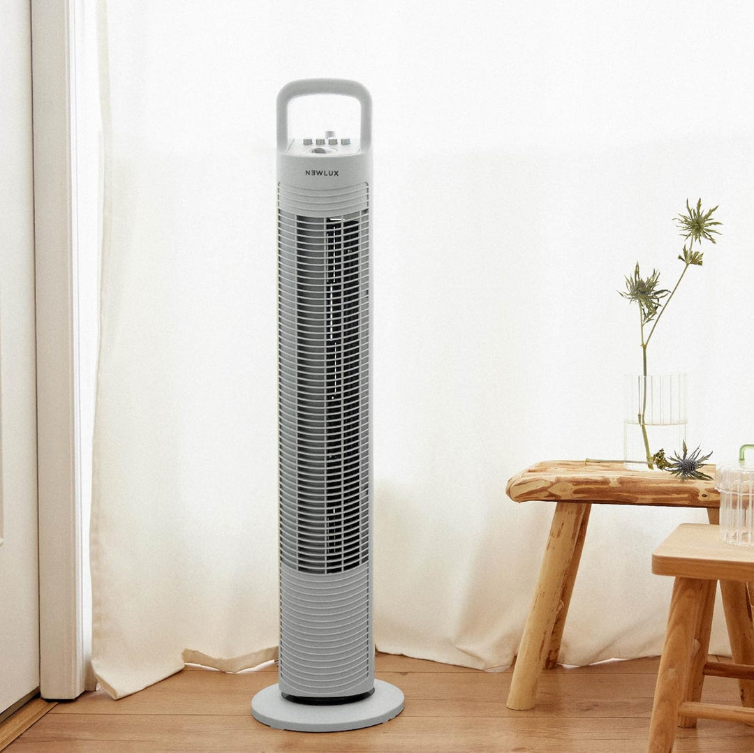 Newlux - Turmventilator ohne Flügel W80 (45W) 3 Geschwindigkeitsstufen, 70° Oszillation und Timer 12