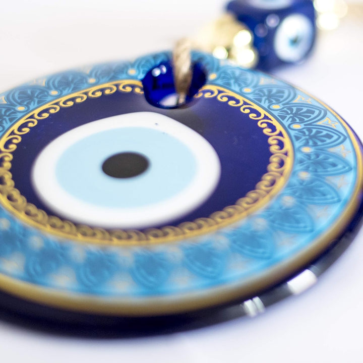nevfactory Nev Nazar Boncuk Evil Eye Wanddeko - Handgefertigter Mystischer Glücksbringer mit Türkisc