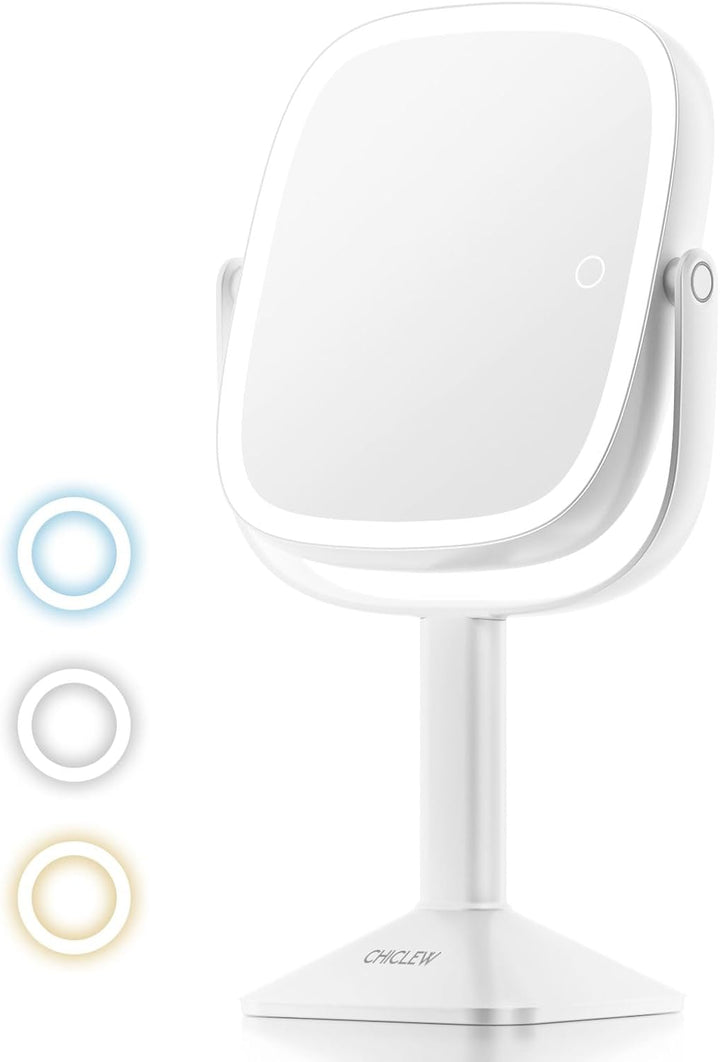 CHICLEW 9.5'' Grosse Schminkspiegel mit Beleuchtung, 1X/12X Wiederaufladbarer Kosmetikspiegel mit Be