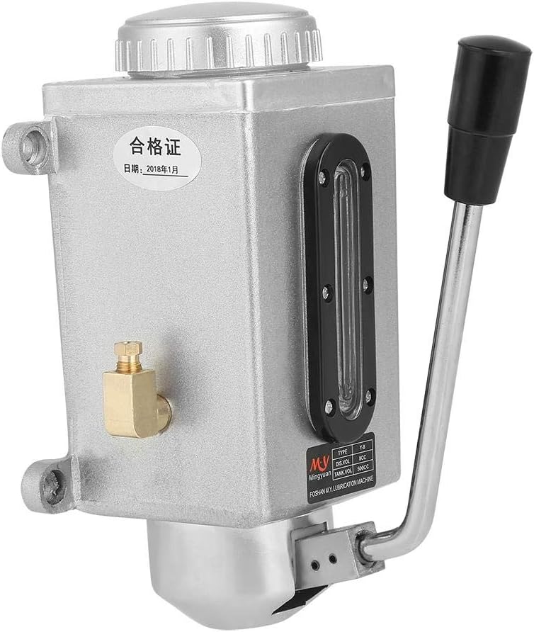 Oumefar Y-8 Schmierölpumpe Doppelauslassanschluss Manuelle Pumpenhandschmierung mit Nylonbasis 500CC