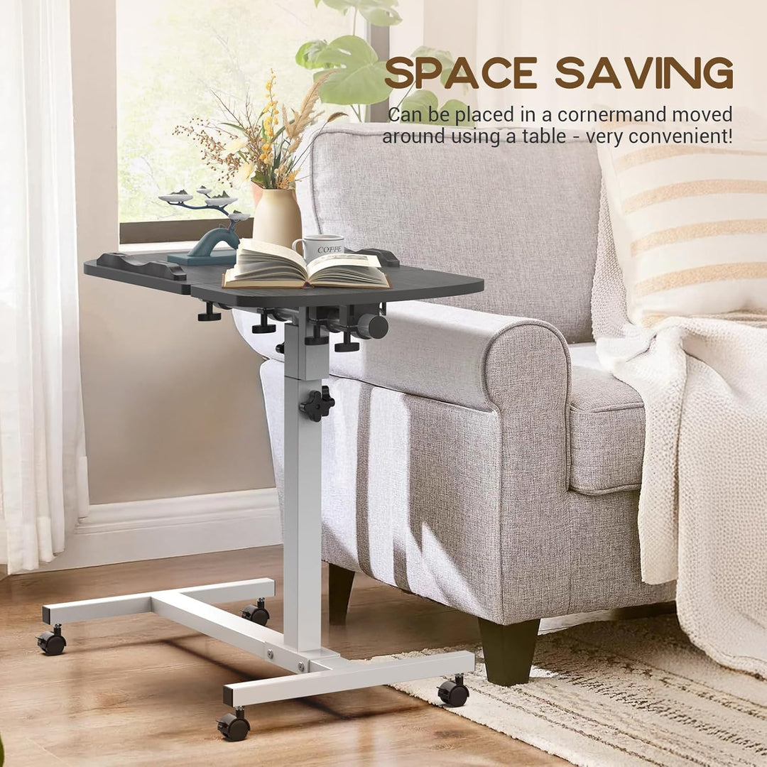 Soontrans Betttisch auf Rollen, 60×40cm, Laptoptisch Höhenverstellbar, Beistelltisch Bett mit Mehrer