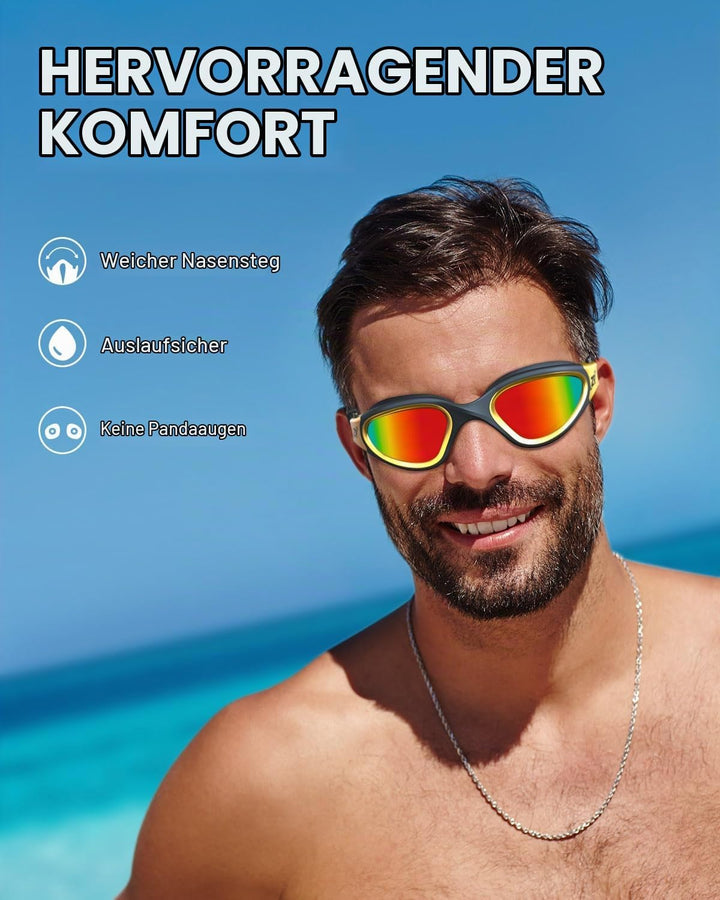 ZIONOR G1 - Polarisierte Schwimmbrille für Unisex und Erwachsene und Damen, beschlagfrei, 100% UV-Sc