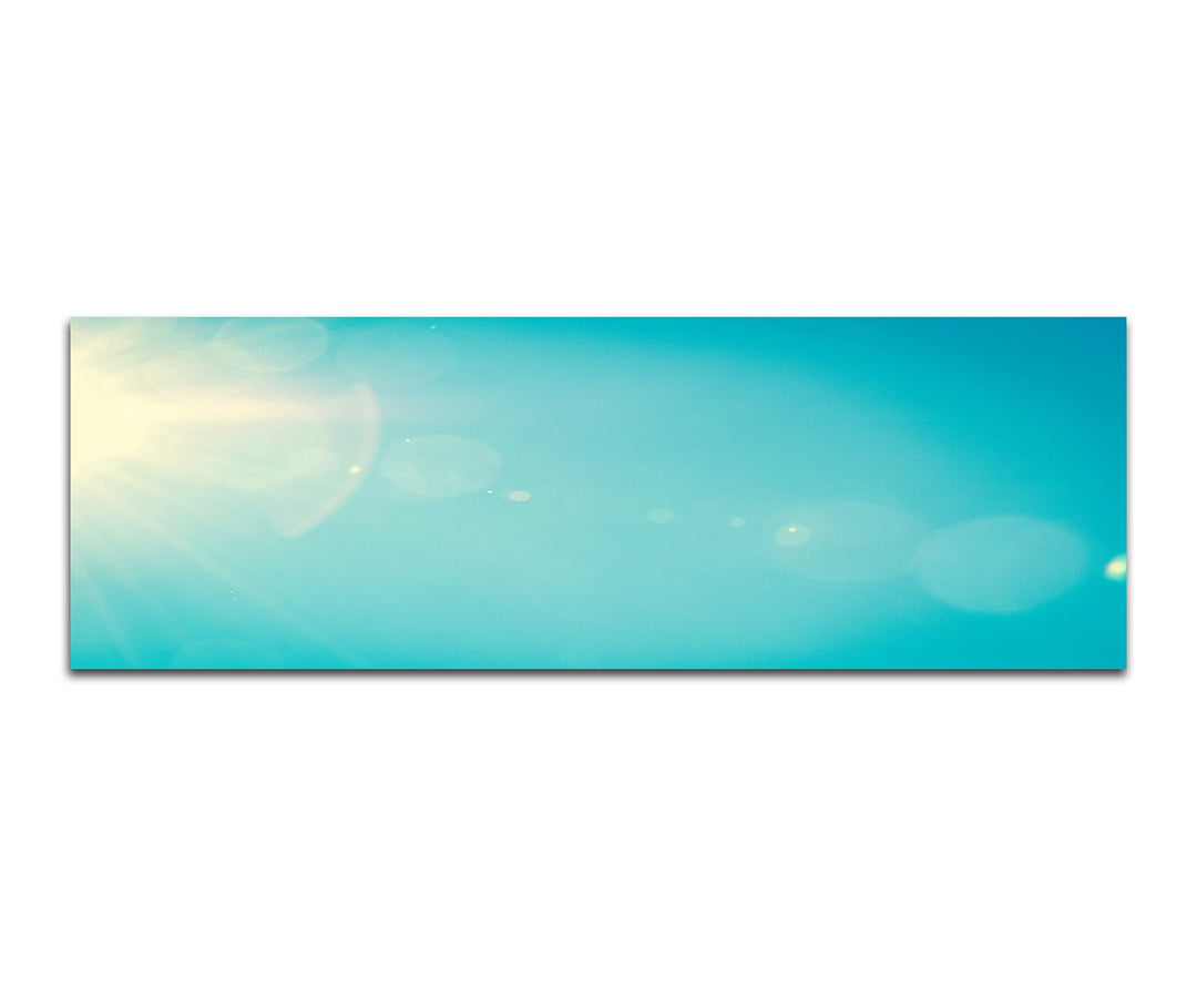 Paul Sinus Art Panoramabild auf Leinwand und Keilrahmen 150x50cm Sommer Himmel Sonnenstrahlen