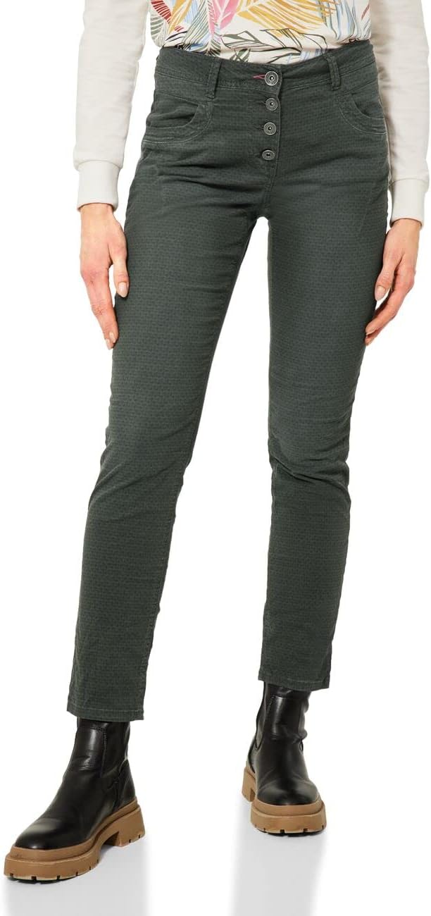Cecil Damen Baumwollhose Loose B376161 25 Deep Pine Green, 25 Deep Pine Green