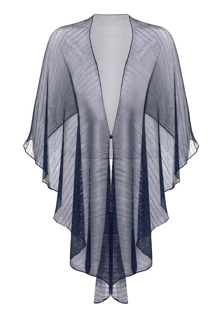 Vera Mont Damen Cape im Glitzer-Look Standard Einheitsgrösse Blue/Black, Standard Einheitsgrösse Blu