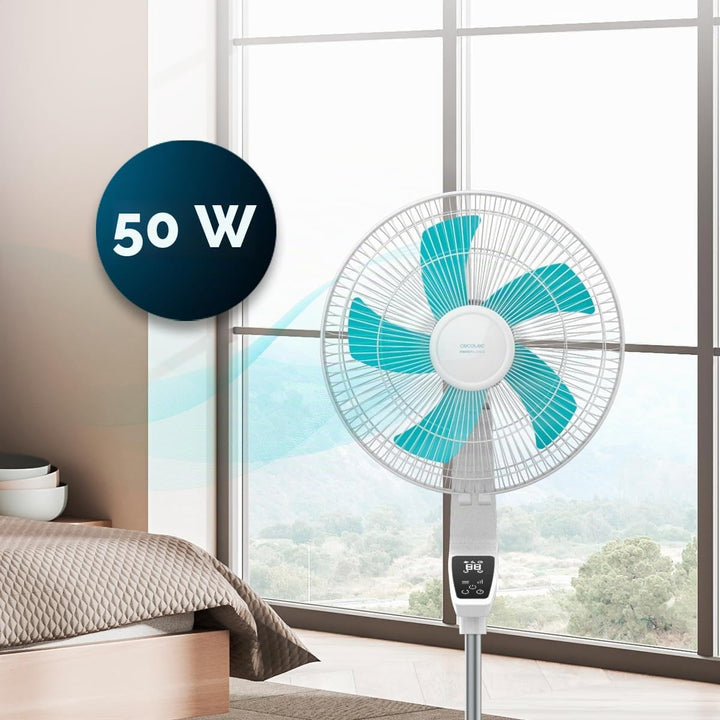 Cecotec Standventilator EnergySilence 620 Flow Control 50 W, 16 Zoll Durchmesser, 5 Flügel, 12-Stund