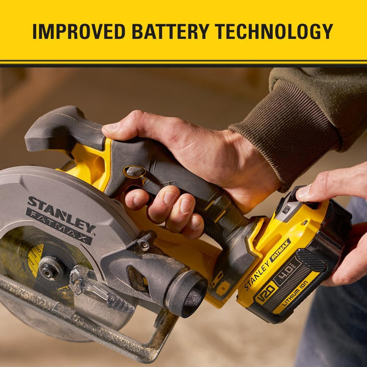 Stanley FatMax 18V Akku-Handkreissäge SFMCS500B (werkzeuglose Schnitttiefen- und Winkeleinstellung b