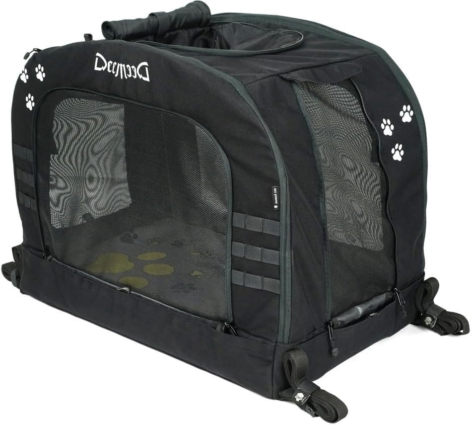 DEEMEED PETBAG Motorrad Tasche für Hunde und Katzen (2-36 kg), wasserdicht, tragbar, dreifach belüft