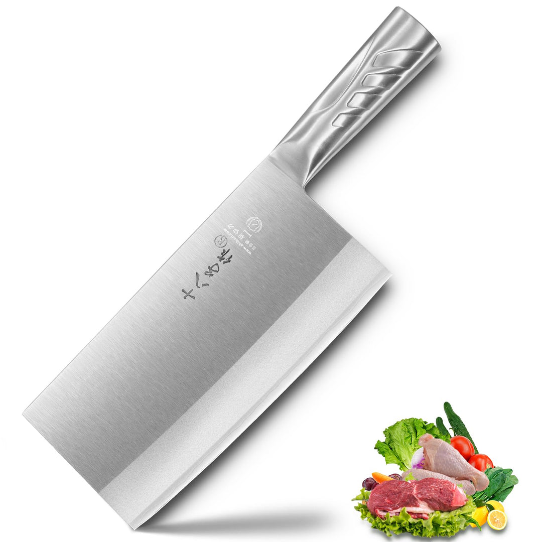 SHI BA ZI ZUO Küchenmesser 8 Zoll Vielseitiges Metzgerbeil Hackmesser zum Schneiden von Fleisch und