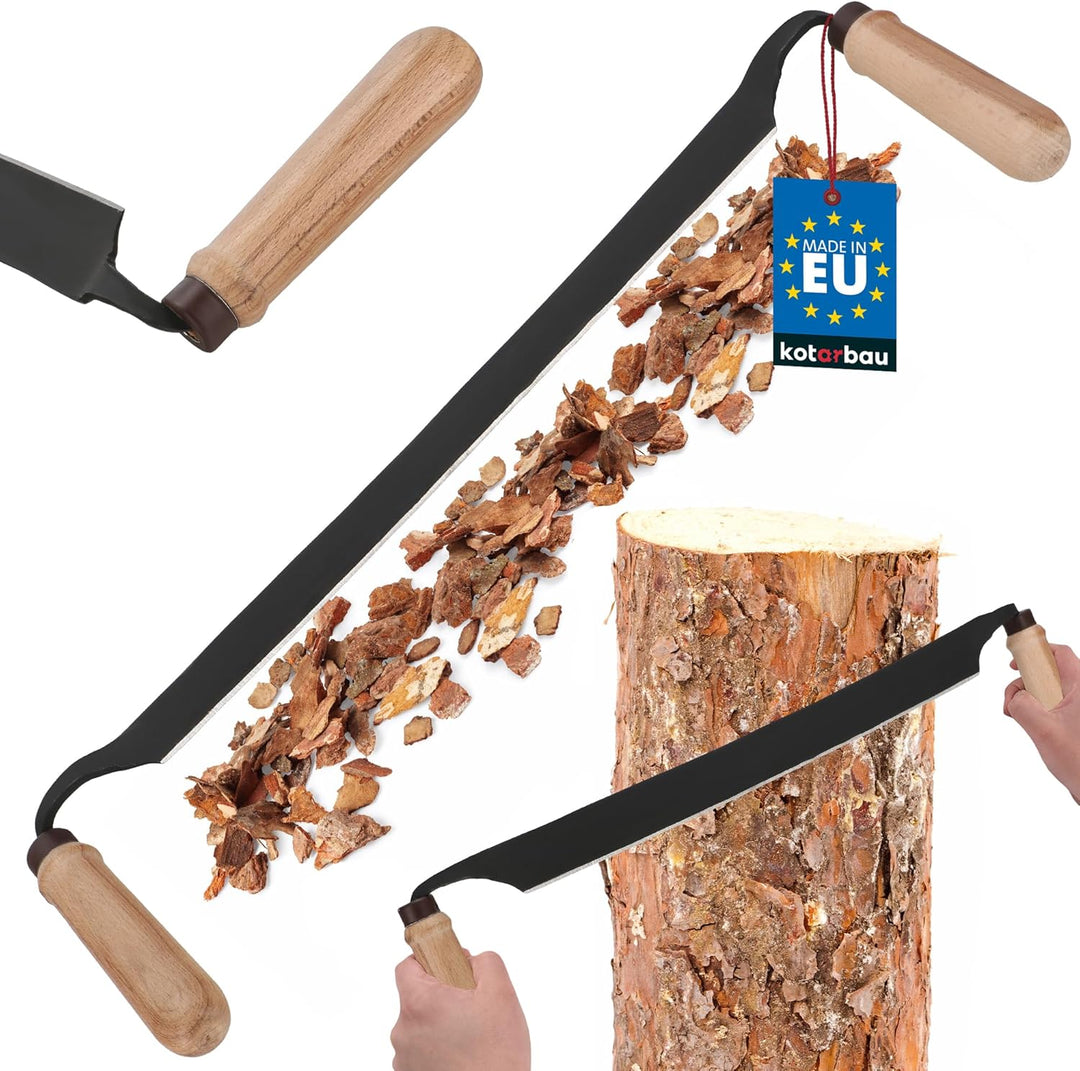 KOTARBAU® Zugmesser für Holz geschmiedet 380 mm Baumschäler Ziehmesser für Holz Rindenschäler Wagner
