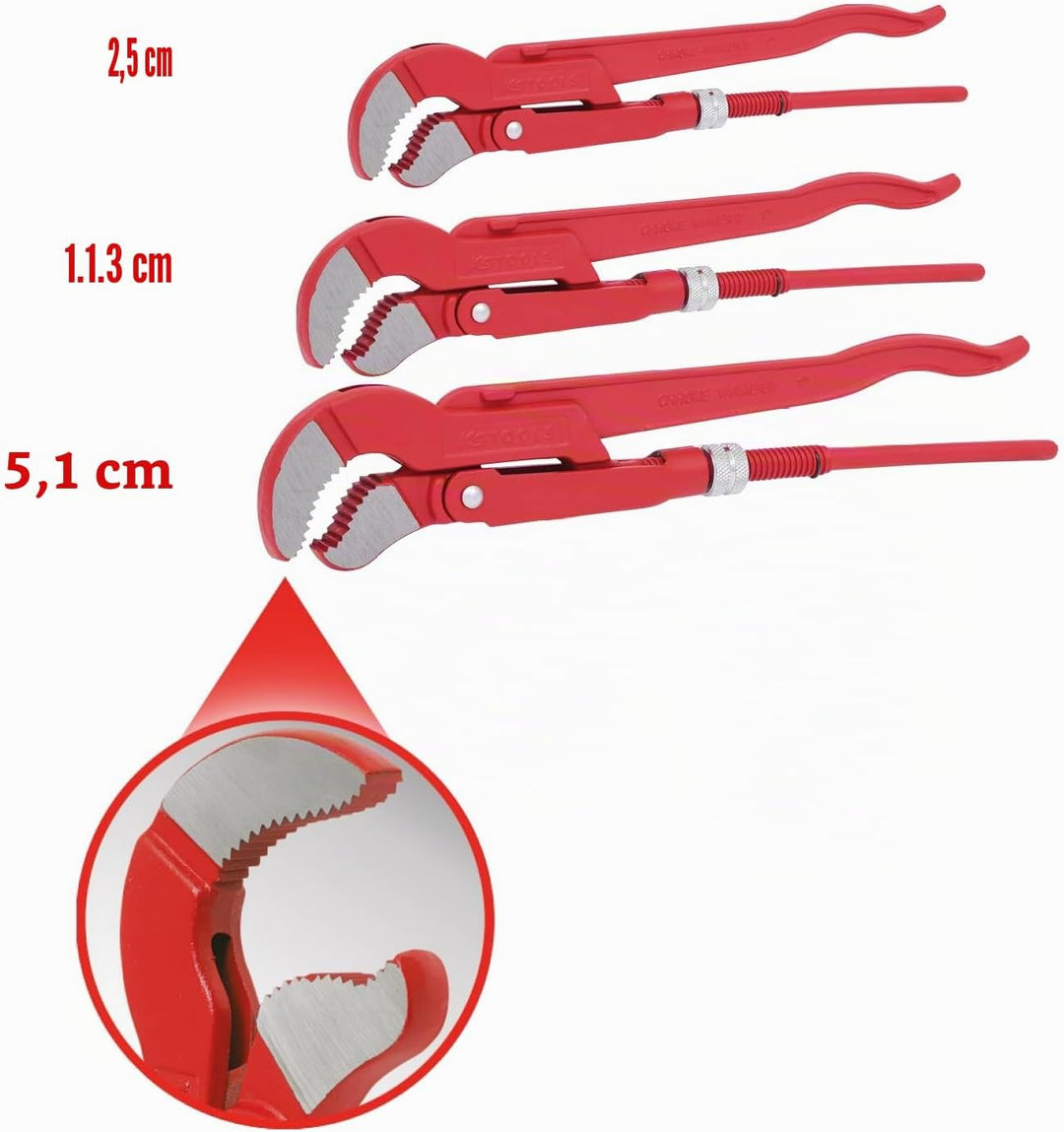 KS Tools 113.2100 Eckrohrzangen-Satz, 3-tlg.