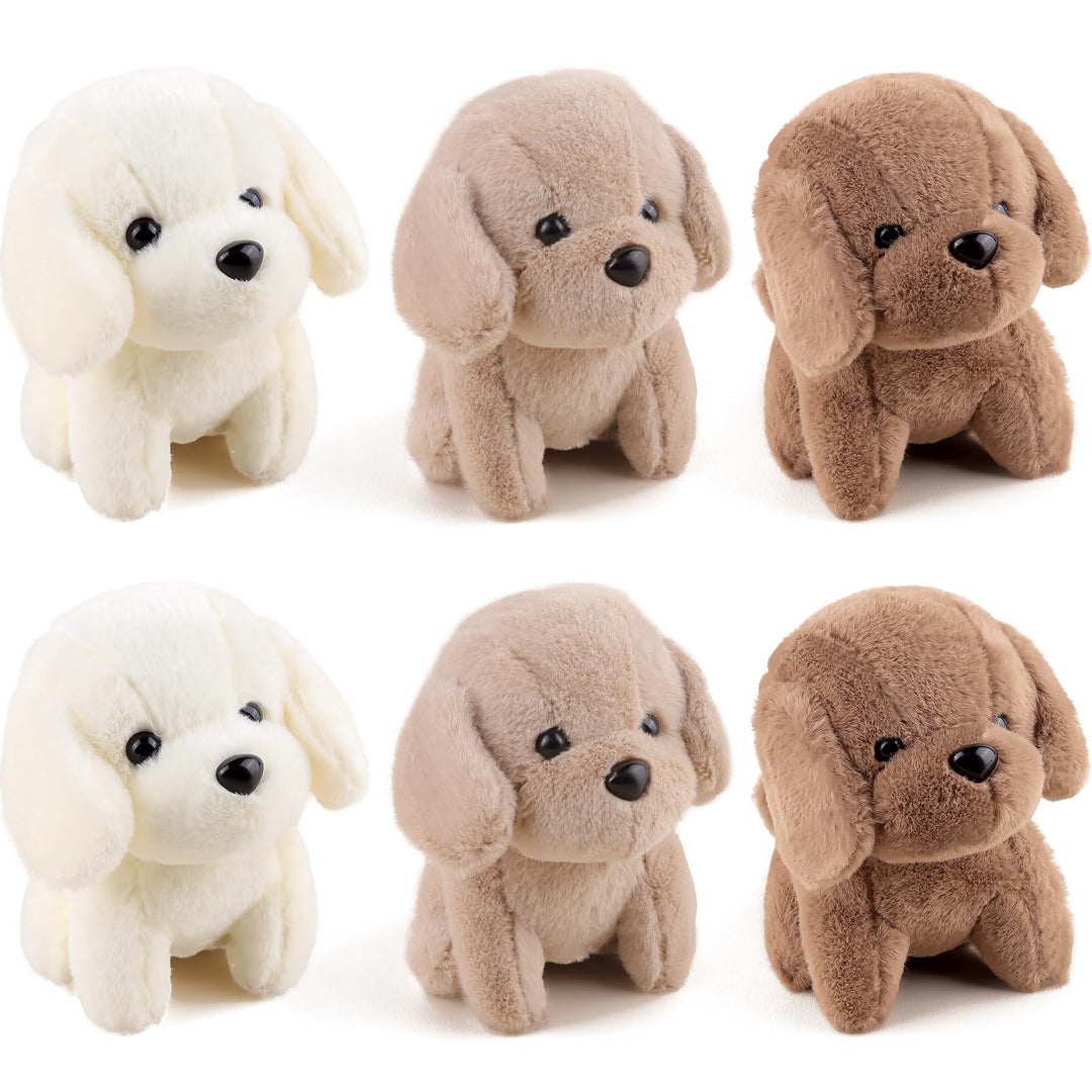 ANBOOR 6pcs 12cm Hunde-Plüschtiere, süsses Hundewelpen-Plüschtier für Kinder, kleine Plüschtiere in