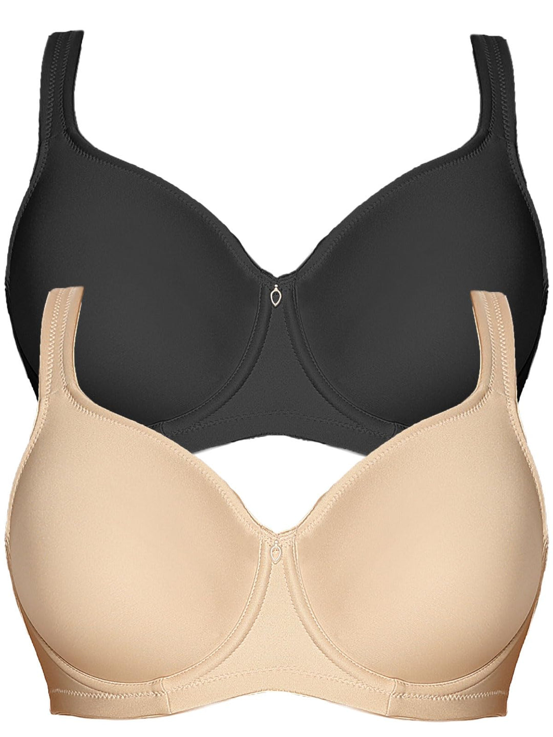 Viania 2er Pack Minimizer Bügel BH Basic 14586 75F Schwarz-silk, 75F Schwarz-silk