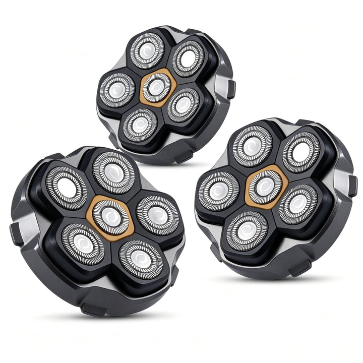 3 Stück Ersatzrasierkopf für Glatzen Rasierer Herren,LOEVERY 6D Magnetischer Scherkopf,Nass- und Tro