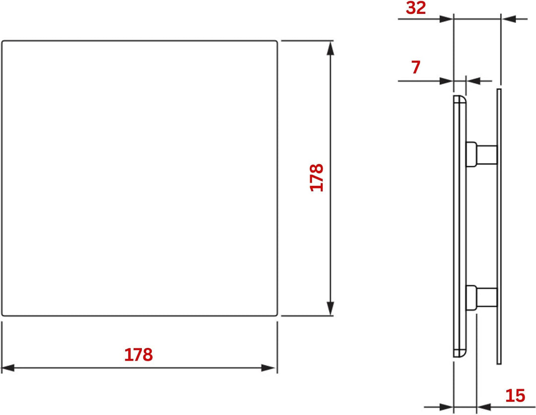 MKK Lüfter Abluftventilator Wohnraumlüfter Echtglas Designfront matt weiss IPX4 Wandmontage Badlüfte